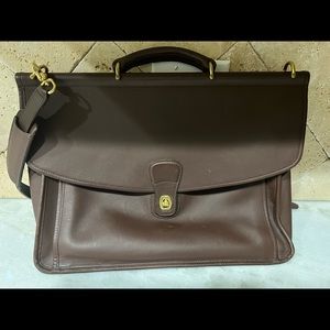 Coach Leather Attaché Messenger Briefcase Bag Satchel Crossbody